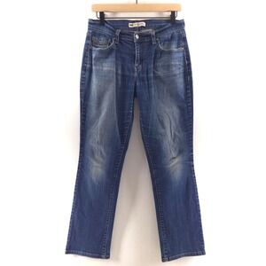 Levis Women Jeans 505 Straight Leg 6 S Blue Mid Rise Button Flap Pockets